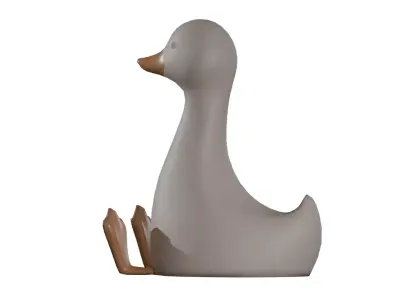 Silly Duck - Cartoon Model 1k Faces Low-poly 3D model