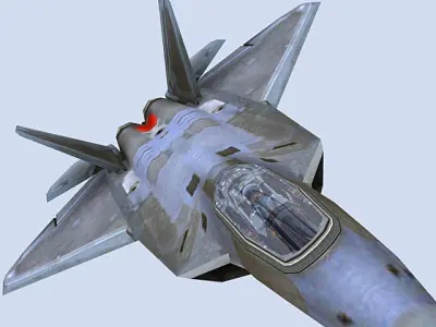 F22 fighter jet Low-poly 3D model