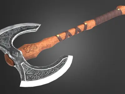 Double Axe Free low-poly 3D model