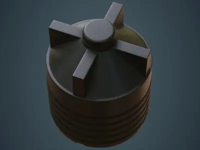 Water Tank 1B Small Low-poly 3D model