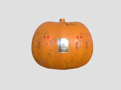 Pumpkin Head 05 SciFi - Jack O Mask - Character Design Low-poly 3D model