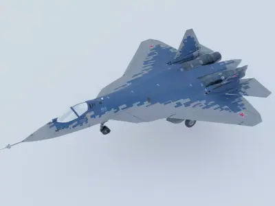 SUKHOI SU-57 FIGHTER JET 3D model