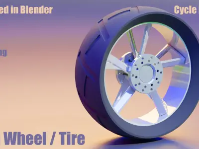 Sci-Fi Wheel Free low-poly 3D model