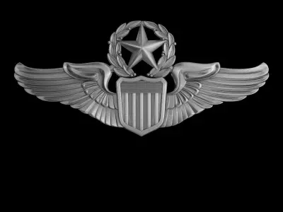 USAAF Command Pilot Wings Badge 3D model