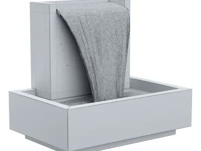 Concrete Falling Water Fountain 3D model