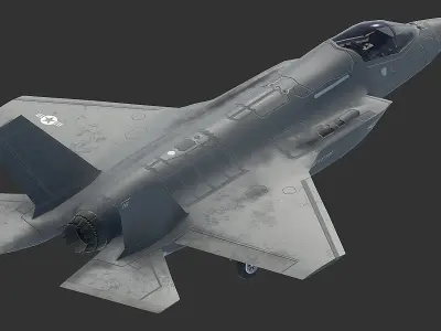F35B fighter Low-poly 3D model