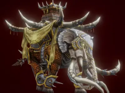 war elephant  Low-poly 3D model