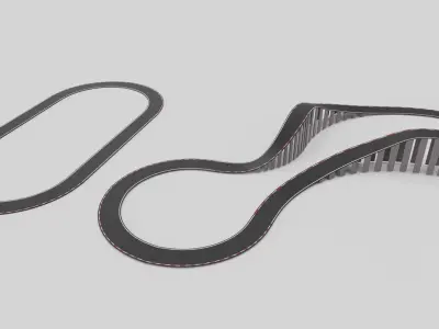 Modular Cartoon Race Track Free low-poly 3D model