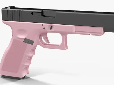 Glock 34 Pink Low-poly 3D model