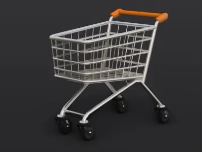 Steel Cart 3D Model Low-poly 3D model