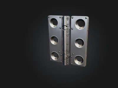 Realistic Metal Door Hinge Low-poly 3D model
