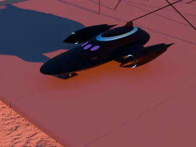 Black spaceship 3D model