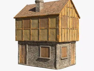 Medieval House 01 Game Ready Low-poly 3D model