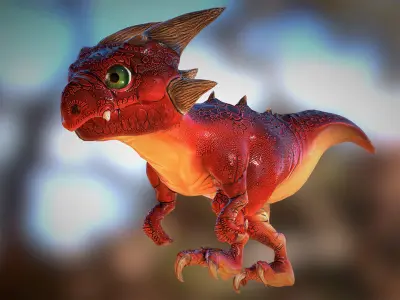 3DRT -  Fantasy Drake pet Low-poly 3D model