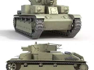 T 28 Medium Tank   r49 Low-poly 3D model