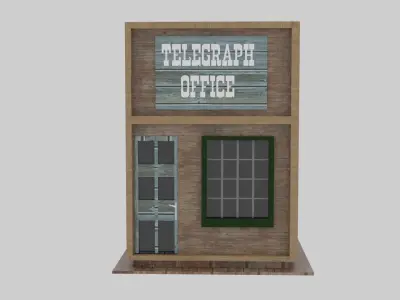 Wild West - Telegraph Office Low-poly 3D model