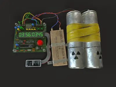Timer Bomb C4 Low-poly 3D model