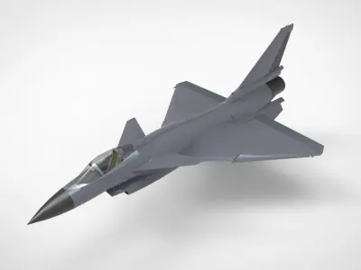 Chinese Aircraft Millitary 3d model Low-poly 3D model