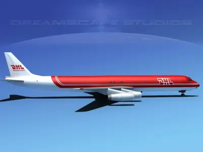 Douglas DC-8-63F DHL Cargo 2 3D model