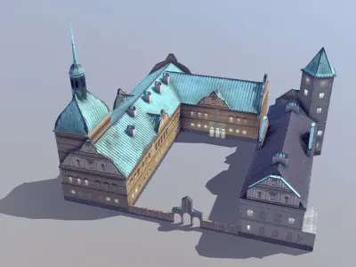 Karlovy Zamek Struzna Low-poly 3D model