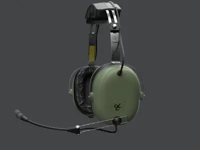 Pilots Headset Low-poly 3D model