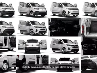 Stellantis Small E Van HQ Interior SWB 2024 3D Model Collection
