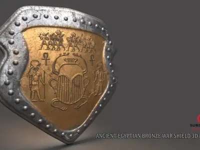 ANCIENT EGYPTIAN WAR SHIELD 3D MODEL 3D model