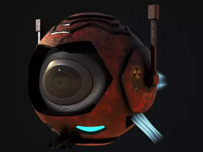 Sci-Fi Drone - Red Demon Low-poly 3D model
