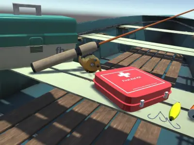 Fishing Gear Pack PBR Low-poly 3D model