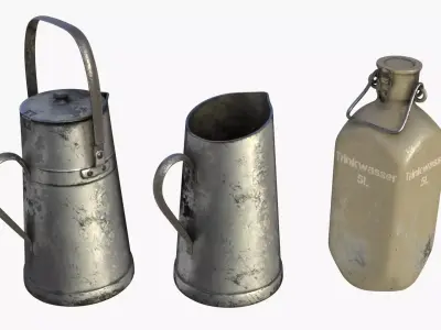 German Drink Containers WWII Low-poly 3D model