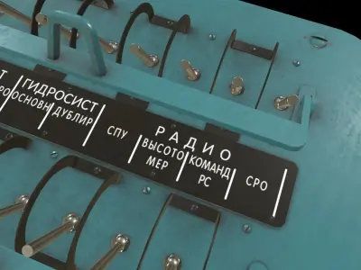 Mi-8MT Mi-17MT Right Circuit Breaker Console Russian Low-poly 3D model