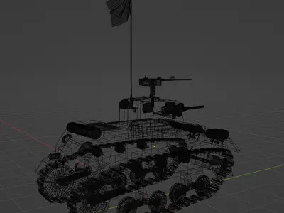 US Army WW2 M5 Stuart Tank 3D model