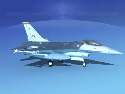 Gen Dyn F-16A Falcon Singapore 3D model