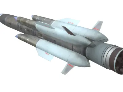 Kh-31AD Russian Anti Radar Missale Game Ready PBR Model Low-poly 3D model