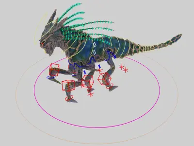 Seasectoid Sea Creature Model with Rig Low-poly 3D model