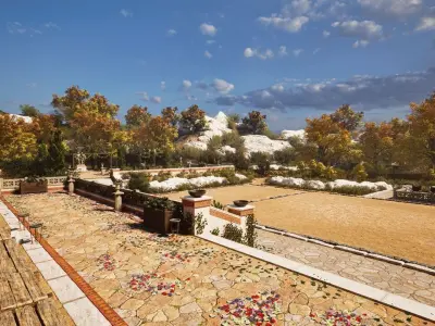 Ancient Greek Stadium Mediterranean Modular Environment Low-poly 3D model