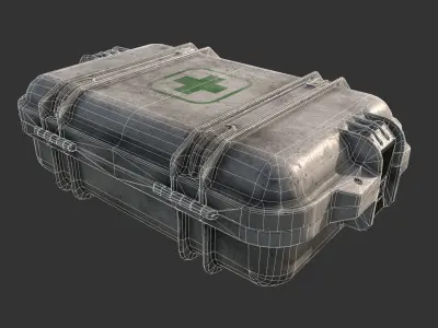 Military First Aid Kit Case Low-poly 3D model
