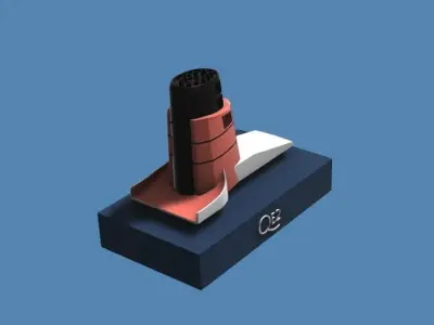 Iconic funnels Queen Elizabeth 2 QE2 3D print model