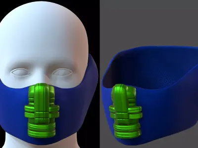 Gas mask helmet 3d model scifi Low-poly  Low-poly 3D model 545