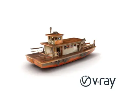 Historic Passage Ferry Early Century Model Pack Low-poly 3D model