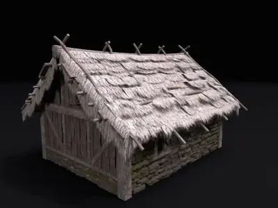 Realistic Medieval House Low-poly 3D model