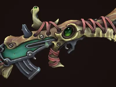 Desert assault rifle Low-poly 3D model