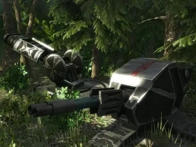 Sci Fi Turrets Low-poly 3D model