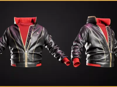 Modular Cyber Jacket Bombre Low-poly 3D model