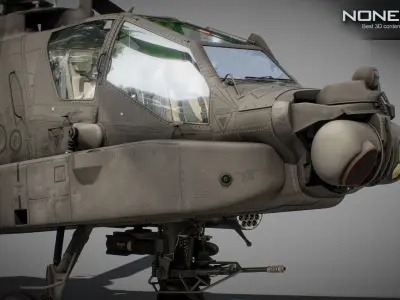 Boeing AH-64D Apache Longbow Attack Helicopter with Cockpit 3D model