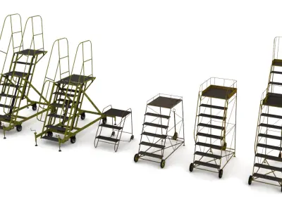 Airfield ladders Low-poly 3D model
