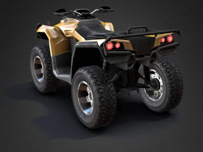 ATV Four-Wheeler Vehicle Low-Poly Low-poly 3D model