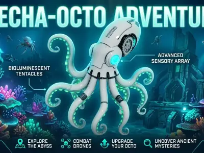 Cybernetic Mecha Octopus - Sci-Fi Sea Creature 3D model