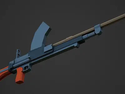 Stylized Bren LMG Low Poly Mobile Ready Low-poly 3D model