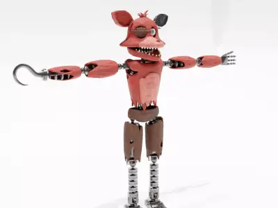 Foxy animated 3D model Low-poly 3D model